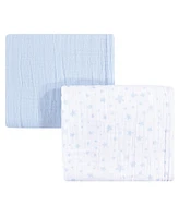 Hudson Baby Infant Boy Cotton Muslin Swaddle Blankets
