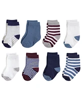 Touched by Nature Baby Boy Organic Cotton Socks, Burgundy Navy