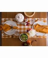 Heavyweight Check Fringed Table Runner