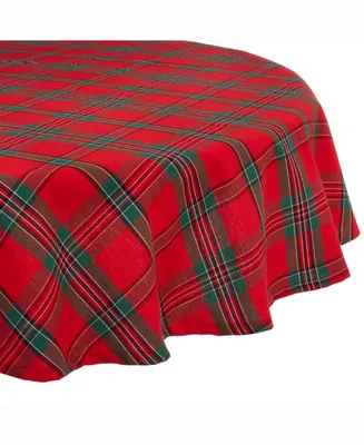 Design Import Holiday Plaid Tablecloth 70" Round