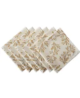 Metallic Holly Leaves Napkin, Set of 6