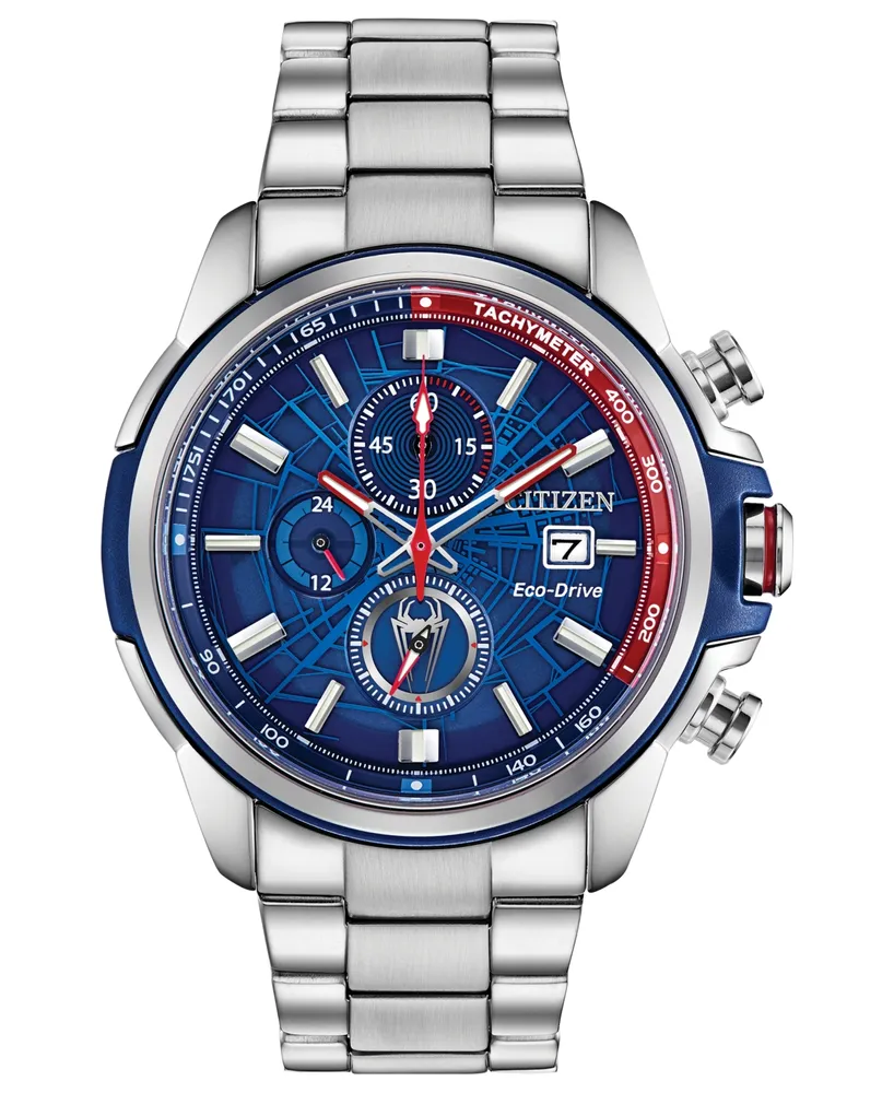 Marvel by Citizen Spider-Man Chronograph Bracelet Watch 44mm - Silver