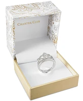 Charter Club Fine Silver Plate Crystal Crown Ring, Created for Macy's