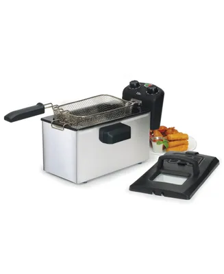 Elite Gourmet 3.5Qt Deep Fryer with Adjustable Temp/Timer Control and Immersion Heating Element