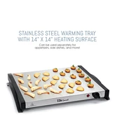 Elite Gourmet 5Qt. Dual Buffet Server Food Warmer with Temperature Control and Clear Slotted Lids