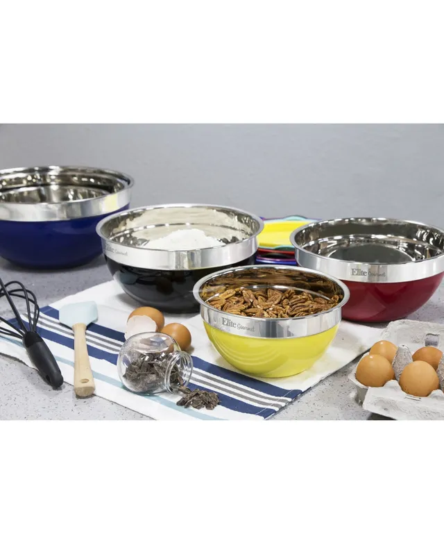 Zulay Kitchen Nesting Plastic Mixing Bowl Set With 6 Prep Bowls