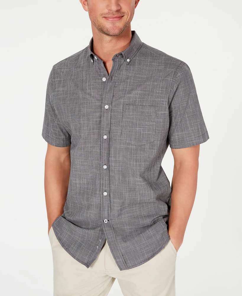 Club Room Men's Texture Check Stretch Cotton Shirt