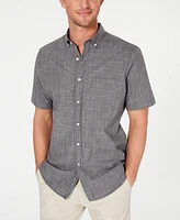 Club Room Men's Texture Check Stretch Cotton Shirt