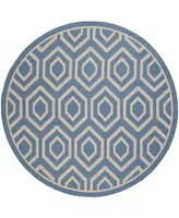 Safavieh Courtyard CY6902 Blue and Beige 7'10" x 7'10" Round Outdoor Area Rug