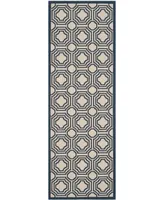 Safavieh Courtyard CY6112 Beige and Navy 2'3" x 6'7" Runner Outdoor Area Rug