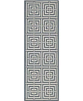 Safavieh Courtyard CY6937 Navy and Beige 2'3" x 6'7" Sisal Weave Runner Outdoor Area Rug