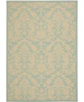 Safavieh Courtyard CY6132 Aqua and Cream 5'3" x 7'7" Outdoor Area Rug