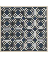 Safavieh Courtyard CY6112 Navy and Beige 5'3" x 5'3" Round Outdoor Area Rug