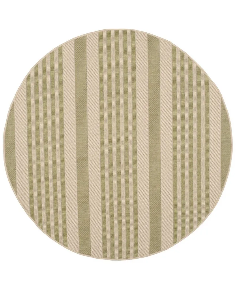 Safavieh Courtyard CY6062 Beige and Sweet Pea 5' x 5' Sisal Weave Round Outdoor Area Rug