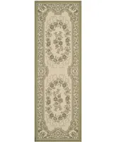 Safavieh Courtyard CY7208 Cream and Green 2'3" x 6'7" Sisal Weave Runner Outdoor Area Rug