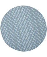 Safavieh Courtyard CY6919 Blue and Beige 7'10" x 7'10" Sisal Weave Round Outdoor Area Rug