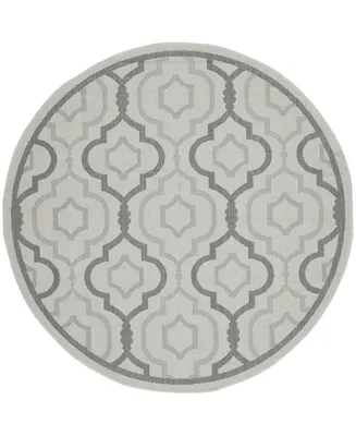 Safavieh Courtyard CY7938 Light Gray and Anthracite 5'3" x 5'3" Sisal Weave Round Outdoor Area Rug