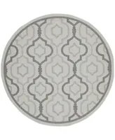 Safavieh Courtyard CY7938 Light Gray and Anthracite 5'3" x 5'3" Sisal Weave Round Outdoor Area Rug