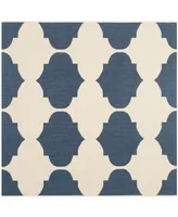 Safavieh Courtyard CY6162 Beige and Navy 5'3" x 5'3" Square Outdoor Area Rug