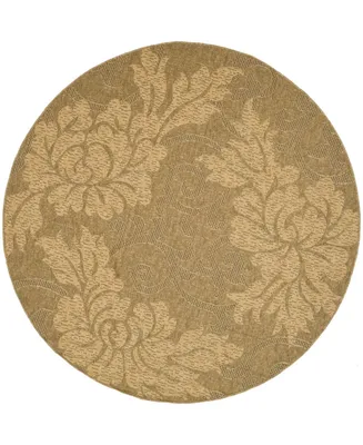 Safavieh Courtyard CY6957 Gold and Natural 6'7" x 6'7" Round Outdoor Area Rug