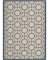 Safavieh Courtyard CY6115 Beige and Navy 5'3" x 7'7" Sisal Weave Outdoor Area Rug