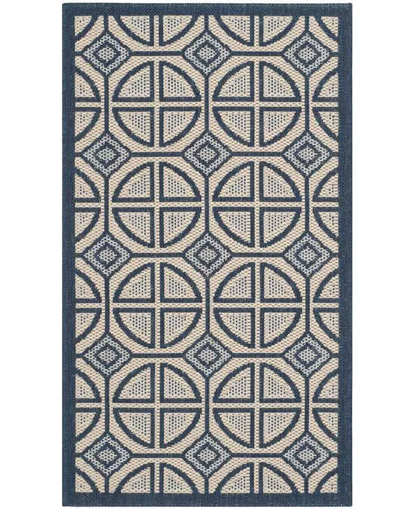 Safavieh Courtyard CY7017 Beige and Navy 2' x 3'7" Sisal Weave Outdoor Area Rug