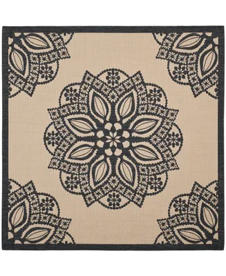 Safavieh Courtyard CY6139 Beige and 6'7" x 6'7" Sisal Weave Square Outdoor Area Rug