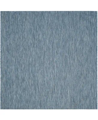 Safavieh Courtyard CY8521 Navy and Gray 6'7" x 6'7" Sisal Weave Square Outdoor Area Rug