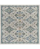 Safavieh Evoke EVK224 Ivory and Light Blue 6'7" x 6'7" Square Area Rug