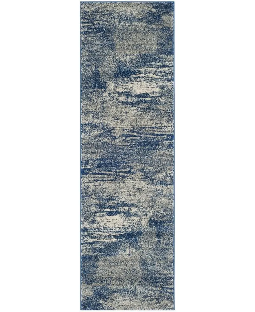 Safavieh Evoke EVK272 Navy and Ivory 2'2" x 9' Runner Area Rug