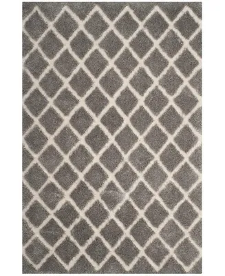 Safavieh Adriana Shag ARG780 Light Gray and Cream 6'7" x 6'7" Square Area Rug