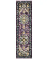 Safavieh Monaco MNC251 Violet and Light Blue 2'2" x 12' Runner Area Rug