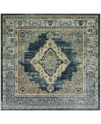 Safavieh Crystal CRS500 Blue and Yellow 7' x 7' Square Area Rug