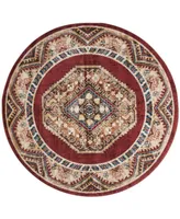 Safavieh Bijar BIJ647 Red and Rust 6'7" x 6'7" Round Area Rug