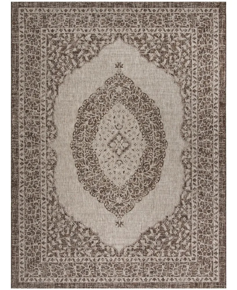 Safavieh Courtyard CY8751 Light Beige and Light Brown 6'7" x 6'7" Sisal Weave Square Outdoor Area Rug