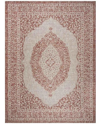 Safavieh Courtyard CY8751 Light Beige and Terracotta 8' x 11' Sisal Weave Outdoor Area Rug