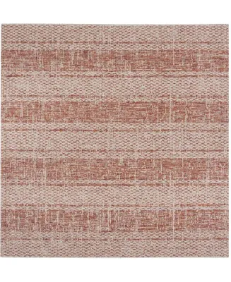 Safavieh Courtyard CY8736 Light Beige and Terracotta 6'7" x 6'7" Sisal Weave Square Outdoor Area Rug