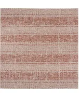 Safavieh Courtyard CY8736 Light Beige and Terracotta 6'7" x 6'7" Sisal Weave Square Outdoor Area Rug