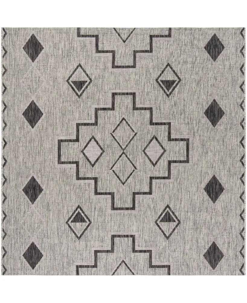 Safavieh Courtyard CY8533 Gray and Black 6'7" x 6'7" Square Outdoor Area Rug