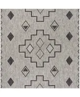 Safavieh Courtyard CY8533 Gray and Black 6'7" x 6'7" Square Outdoor Area Rug