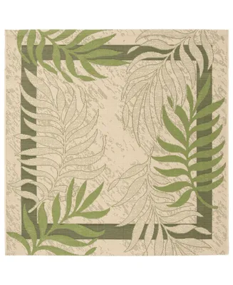 Safavieh Courtyard CY7836 Cream and Green 5'3" x 5'3" Square Outdoor Area Rug