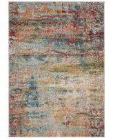 Safavieh Monaco MNC262 Teal and Orange 4' x 5'7" Area Rug