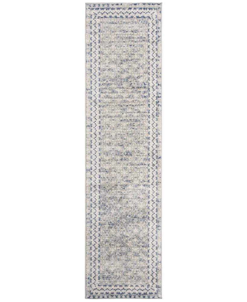 Safavieh Brentwood BNT899 Light Grey and Blue 2' x 8' Runner Area Rug