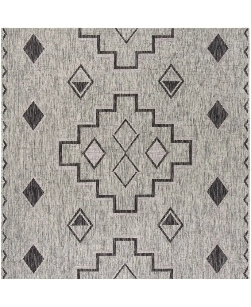 Safavieh Courtyard CY8533 Gray and Black 5'3" x 5'3" Square Outdoor Area Rug