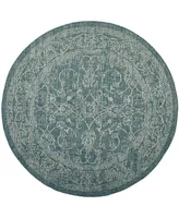 Safavieh Courtyard CY8680 Turquoise 5'3" x 5'3" Sisal Weave Round Outdoor Area Rug