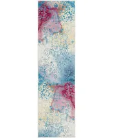 Safavieh Watercolor WTC620 Light Blue and Light Yellow 2'2" x 8' Runner Area Rug