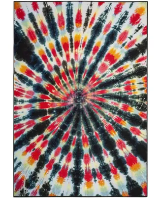 Safavieh Paint Brush PTB126 Black and Coral 6'7" x 9' Area Rug