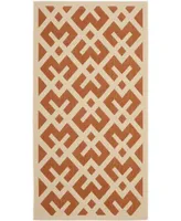 Safavieh Courtyard CY6915 Terracotta and Bone 2'7" x 5' Outdoor Area Rug