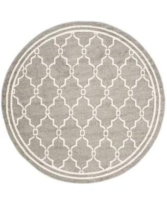 Safavieh Amherst AMT414 Dark Gray and Beige 7' x 7' Round Area Rug