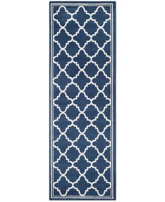 Safavieh Amherst AMT422 Navy and Beige 2'3" x 7' Runner Area Rug